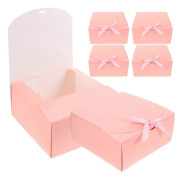 Presentkartonger Rosett Tårtkartonger Dekorativa Dessertkartonger Rosa 20x20x10 Cm Förpackning 6-pack Pink 20X20X10CM