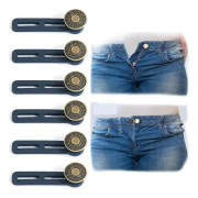 6 st knappförlängare för byxor - knapp för jeans jeansknapp knapp midjeförlängare, byxmidjeförlängare justerbar
