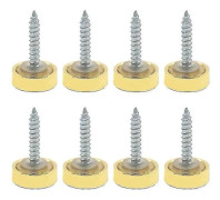 Dekorativa spegelskruvar med täcklock, polerad mässingsguld, 14mm 8st YIM