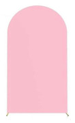5FT 65x150cm U-Formad Bakgrund Båge Ram Ställ Elastiskt Överdrag för Bröllopsceremoni Födelsedagsfest Pink