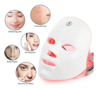 7 färger LED ansiktsmask foton terapi hud anti akne rynkor borttagning trådlös