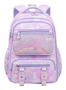 Kawaii skolryggsäck flickor ryggsäck regnbåge bok väska söt skolväska laptop resväska (lila)