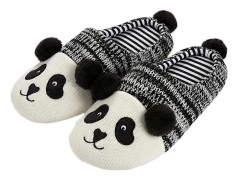 Höst Vinter Panda Tofflor Bedårande Varma Skor Bomulls Golvtofflor för Inomhus Hem - 29CM (Far/Storlek 42-43)