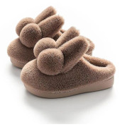 Barn Hem Bomullstofflor Kanin Halkfria Inomhus Varma Vinter Fluffiga Tofflor Rosa Flick Skor Tofflor Barn Miaoyoutong..