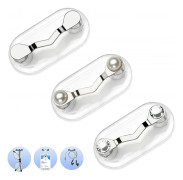 3 st Magnetiska Glasögonhållare (Silver + Vit Diamant + Vit Pärla) Magnetisk Glasögonnål Solglasögonhållare Brosch Broche Magnetisk Glasögonklämma ID-Märke