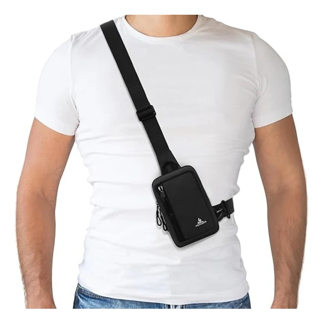 Axelremsväska för män och kvinnor Mini Sling Bag Rese Löpning Telefon Daypack Cross Body Axelväskor med nyckelhållare