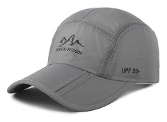 Unisex Baseballkeps Fällbar Justerbar Baseballkeps Vattentät Yetsye Snabbtorkande Utomhus Sport Löpkeps Grey