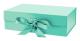 Presentförpackning med lock för presenter 26*19*8cm med band och magnetisk stängning (1-pack) (Robin Blue) Bow Solid
