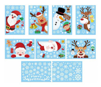 Christmas Snowflake Window Decals Window Stickers Removable Window Decoration Santa Claus Elk Snowman