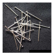 200 st Silverpläterade hattpinnar med platt hatt 30 mm. långa
