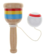 8x Trä Målad Kendama Skicklighetsboll Kopp Barn Kendama Pedagogisk Leksak Vit