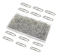 300 Silver Metallpappersklämmor 33mm Mini-klämmor Kontorsmaterial