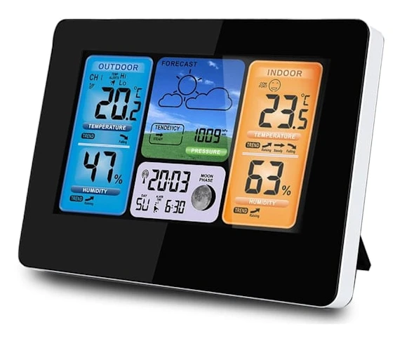 Elegant väderstation med display BD-902, svart