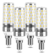 LED Majskolvslampor, 12W E27 Majskolvslampor med 84 lysdioder, 1400lm motsvarande 100W lampor, Kallvitt 6000K, Stor spridningsvinkel 360° 4pcs E14 Warm white