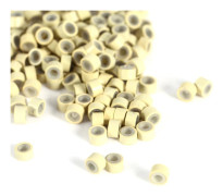 500 st/flaska silikonfodrade mikrohår fjäderförlängningslänkar ringar pärlor (500 st beige)