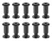 Skruvstolpe Passar för 5/16\"(8mm) Håldiameter, Hane M6x10mm Bältesspänne Bindande Bultar Läderfäste Kolstål (svart) (10 set)