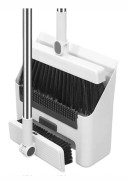 Sopskyffel med långt handtag som inte böjs, självrengörande, platsbesparande, hopfällbar design, viktig för hushållsstädning white