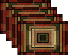 4-pack Placemats Southwest Turkos Arizona Ränder Tvättbar Torkbar Linneduk Tyg för Matbord Bondgård Högtidsfest Kök Inredning 2