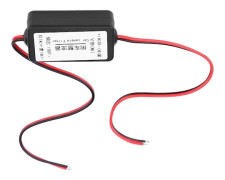 12V DC-strömförsörjning för bilens backkamera med relä, kondensatorfilter, likriktare