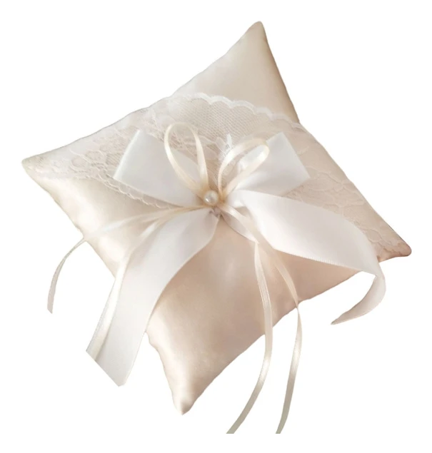Premium Bröllopsringshållare Delikat Spetsblomma Design Bröllopstillbehör