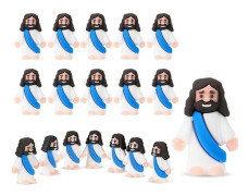 18 st Jesus Leksaker Påskdesign Mini Gummi Jesus Figurin att Göra Gömd och Religiösa Festfavoriter Söndag B