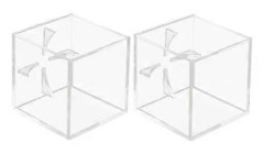 2 st Utställningsmonter Vitrinskåp Basebollhållare Fodral Bänkskiva Kublåda Akryl Basketställ Klar Displaybox
