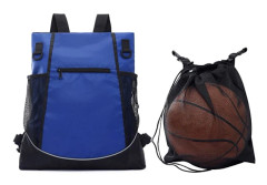 Basketbollryggsäck, sportutrustningsväska med nät & flera fickor - Vattentät fotbolls-/volleybollutrustningsorganisatör för idrottare & tränare Blue 46*40*4