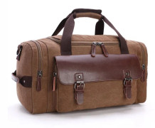 Expanderbar Canvas Duffel Bag Resväska Övernattning Weekendväska