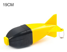 Fiske Spomb Raketform Spod Fiskematare Flytbeteshållare Locka karp Häckande bete Matare Verktyg Fisketillbehör Yellow Large 19cm