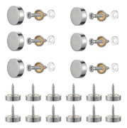 20 Set Silver Spegelskruvar, 12mm Spegelskruvar Tillverkade Av Polerad Mässing, Med Dekorativt Lock Spegelspik