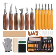 Trämejslar, 30 i 1 Träsnideriverktyg, Verktygsset för träbearbetning med 12 träsnivar, Professionell/Junior DIY Trämejselverktygssats med snitt