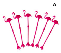 6st Cocktail Ice Drink Swizzle Sticks Återanvändbara Nyhet Swizzle Sticks för Tropical Beach Party Rose Red A