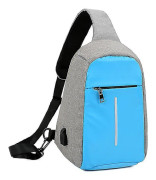Antistöld Cross Body Bag Med Usb Laddningsport Mini Bröstväska Sky Blue