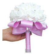 Brudband Rhinestones Konstgjord Blombukett Bröllop Bankett Dekor Light purple
