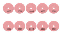 10-pack 3-tums diamantslipplattor för polering av marmor, betong och sten, 3000 korn