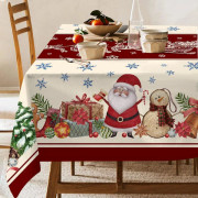 wxsp Julduk Rektangulär 152 x 213 cm, Julduk, Snögubbeduk Vinter Jul Tomtedukar för Kök Matsal Dekor