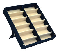 Tjock hopfällbar Glasögon Case 12 Par Solglasögon Glasögon Förvaringslåda Blue