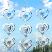 3-pack högt reflekterande vindsnurror, dubbelsidiga fågelreflektorer, vindsnurra reflekterande, utomhus vindsnurra i metall