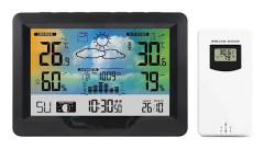 Multifunktionell Trådlös Väderstation Forecaster Inomhus Utomhus Termometer Hygrometer med Sensor