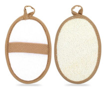 Naturliga Loofah Svamppads, 2-pack Ansikts- och Kroppsexfolierande Skrubbar för Djuprengöring, Återanvändbara Bad- och Duschsvampar för Sm Natural Beige 16x 16 x 11cm