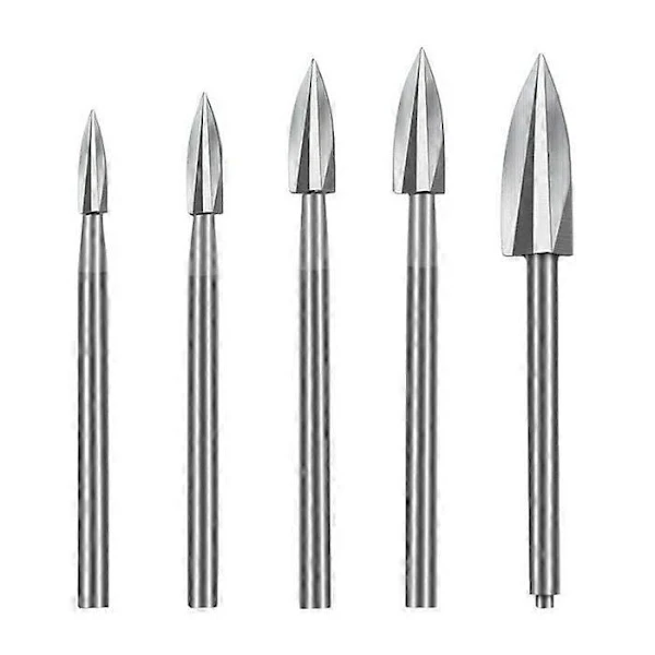 5-delars träborrsats, stål, mångsidig, silver