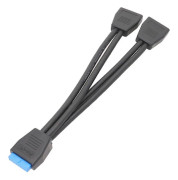 1 st Moderkort USB 3.0 19PIN Header 1 till 2 Förlängningssplitterkabel, 20cm 19Pin Intern Förlängningsheaderkabel, Svart Multicolor