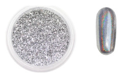 Nagelkonstdekorationer Nagel Mirror Shining Powder DIY Nails Art Glitter Powder Silver 001