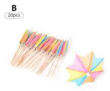20-50st Multi Colored Paper Cocktail Paraply Mini Party Dri B