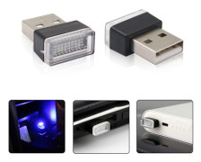 2PCS Mini Car Interior Ambient Light LED Neon Light USB Ambient