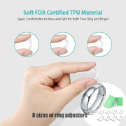 8 Storlekar Silikon Osynlig Ringstorleksreducerare Justerare Ring Sizer Passar Alla Ringar