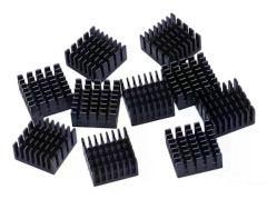 10 st Svarta Aluminium Kylfläns Radiator Kylare 20mm x 20mm x 10mm