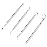 2-pack Professionell tandhygienisk kit - 4 delar rostfritt stål Silver