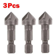 3-pack Countersinkborrset 1/4 Hexskaft 5-flöjts Chamferingverktyg Träbearbetning Hålöppnare Countersinkborr Chamferingssnitt