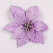 10st konstgjord julstjärna Blomma Jul Dekorativ Glitter Blomma Julgran Bröllopsdekoration Purple 10pcs